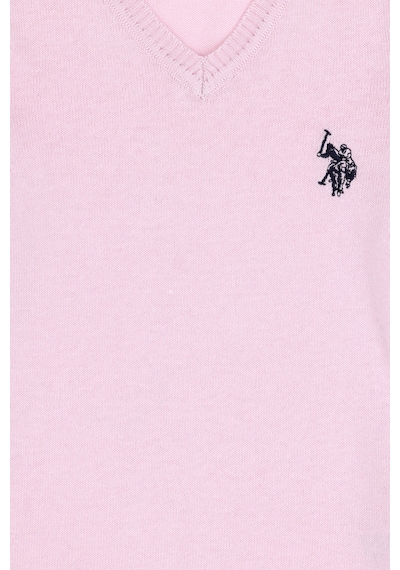 U.S. Polo Assn. Kız Çocuk Pembe V Yaka Basic Kazak 50294198-VR041