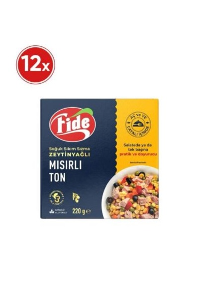 Fide Mısırlı Ton Soğuk Sıkım Sızma Zeytinyağlı 12 X 220 G