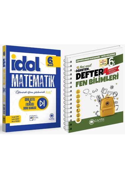Çanta 2025 6. Sınıf İdol Konu Özetli Matematik + Fen Bilimleri Öğreten Defter Seti 2 Kitap
