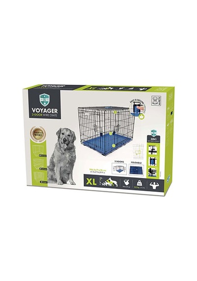 M-pets Voyager 2 Kapılı Köpek Kafesi Xlarge Mavi 106x71x76 Cm 244-52028.04
