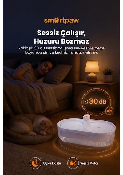 Smartpaw Aqua Lite Otomatik Kedi Su Pınarı Distribütör Garantili