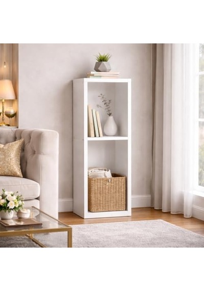 Pıkas Modern Minimalist 2 Raflı Dekoratif Kitaplık Ve Yan Sehpa Beyaz, Dikey Tasarım Abanoz - Beyaz Pıkas Modern Minimalist 2 Raflı Dekoratif Kitaplık Ve Yan Sehpa Beyaz, Dikey Tasarım Abanoz - Beyaz