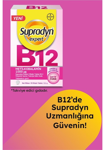 Supradyn Expert Vitamin B12 30 Dilaltı Tablet X 2 Adet