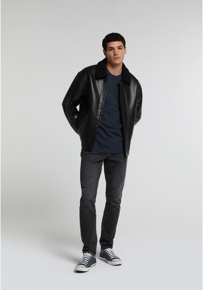 Colin's Colins Regular Fit Shirt Neck Fermuarlı Astarlı Erkek Siyah Mont Pu Cl1082071 Q1.v1 Blk