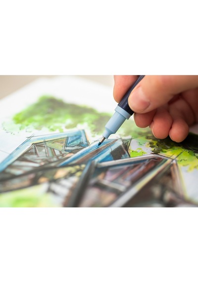 Faber-Castell Goldfaber Sketch Marker Seti, Architect, Mimari Projeler İçin, Su Bazlı, Fırça ve Fineliner Uçlu
