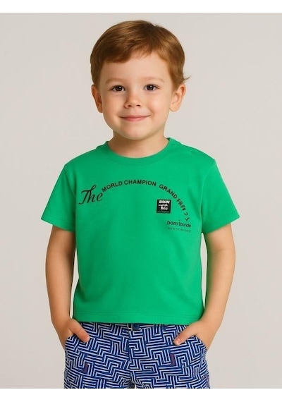 Zekids Erkek Bebek The World Champion T-shirt-16119 Yeşil