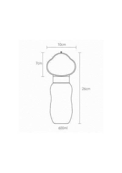 Floriashopping Pet Seyahat Su Şişesi Yeni Kupası Açık Besleyici Kase 600ml Yeşil