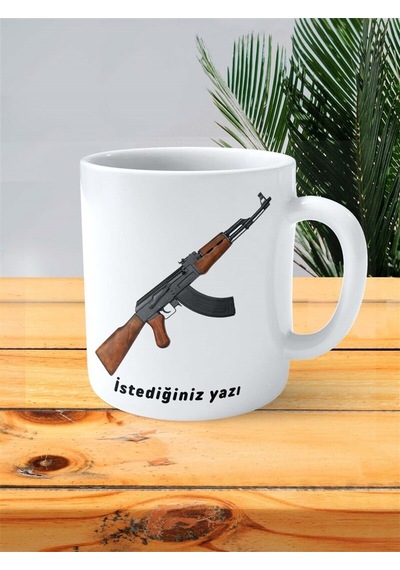 Ak-47 Kalaşnikof Baskılı Kupa Bardak Kişiye Özel Model 2 Çok Renkli
