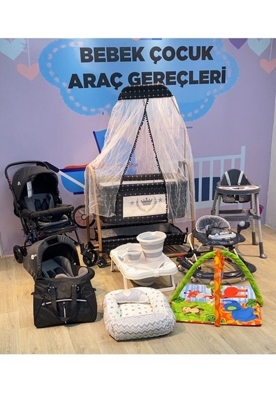15 Parça Yeni Doğan Bebek Çeyiz Seti Puset Mama Sandalyesi Ana Kucağı Beşik Bebek Arabası.. Siyah Siyah 15 Parça Yeni Doğan Bebek Çeyiz Seti Puset Mama Sandalyesi Ana Kucağı Beşik Bebek Arabası.. Siyah Siyah