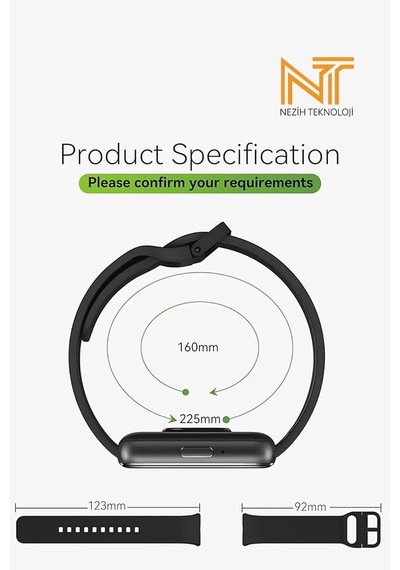 Samsung Galaxy Fit 3 Uyumlu Sport Yumuşak Jel Silikon Kordon, Siyah