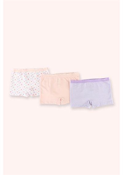Panço Kız Çocuk Çiçek Desenli 3'lü Boxer Seti 2512gk14006 Renkli