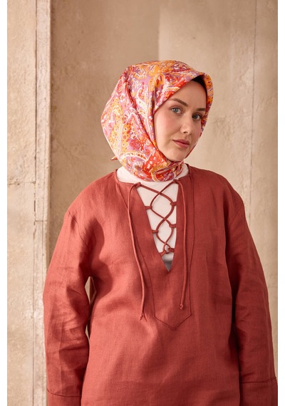Silk Home Twill İpek Eşarp 11473-08 Lavanta, Turuncu, Kırmızı, Beyaz, Gri