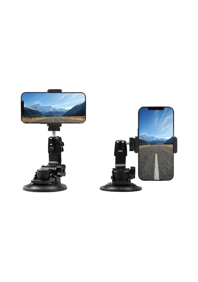 Ayrex Coverzone Vantuzlu Kamera Ve Telefon Tutucu Aparat 1/4 Vida Uyumlu Çok Açılı Ayarlanabilir Tripod Bağlant