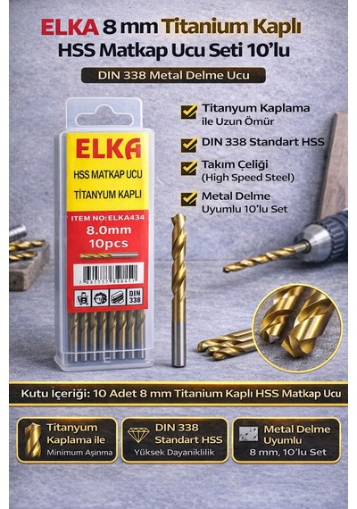 Matkap Ucu Hss Titanyum 8 Mm