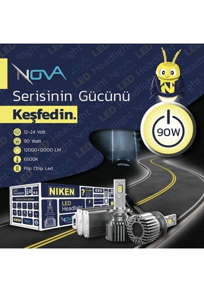 Niken Nova Serisi Led Xenon 9006 Hb4 Far Ampulü