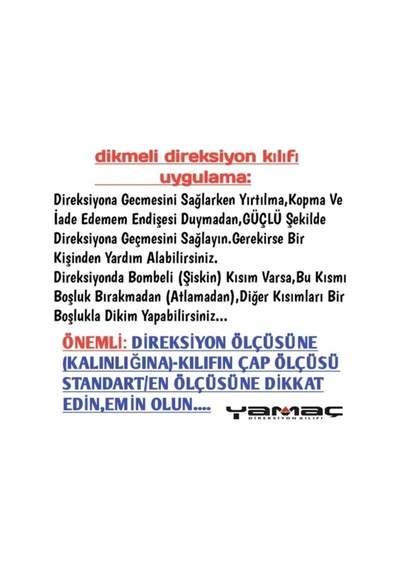 Direksiyon Kılıfı Deri Dikişli Yumuşak Kokusuz Dikmeli Düz - Kırmızı