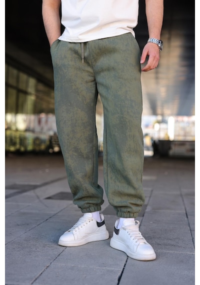 Madmext Haki Batik Desenli Jogger Eşofman Altı E6582 Haki