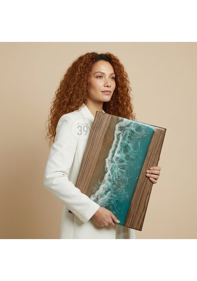 Bright Ocean Ceviz Sunum Tahtası 48x32 Cm Ceviz