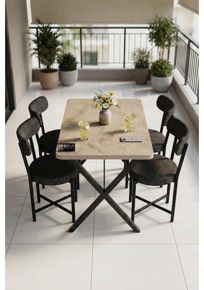 Mutfak Masası 4 Sandalyeli Set 110x70 Cm Modern Bahçe Cafe Masa Takımı 4 Kişilik Tedy 9883 Anstrasit Çok Renkli Mutfak Masası 4 Sandalyeli Set 110x70 Cm Modern Bahçe Cafe Masa Takımı 4 Kişilik Tedy 9883 Anstrasit Çok Renkli