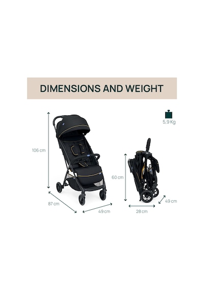 Chicco Glee Bebek Arabası - Uneven Siyah