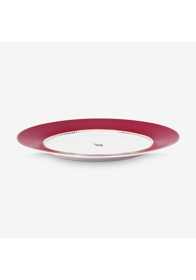 Kırmızı Porselen Yemek Tabağı 26,5 Cm