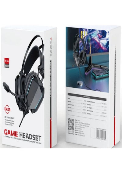 Oyuncu Kulaklığı Kablolu Rgb Aydınlatma Usb Girişli Mikrofonlu Gaming Kulaklık