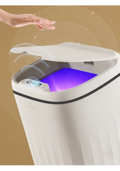 Akıllı Teknolojik Sensörlü Çöp Kovası - Mutfak Banyo Ofis 20 Lt Uv Işık Antibakteriyel Koku Geçirmez