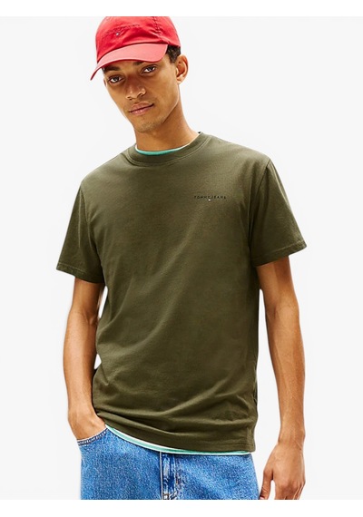 Tommy Hilfiger Tjm Slım Lınear Chest Tee Ext Erkek Yeşil T-shirt - Dm0dm21780