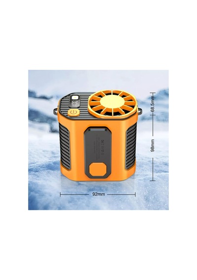 Bel Tipi Taşınabilir Vantilatör 5000mah Şarjlı Güçlü Soğutucu Fan, İnşaatçı, Çiftçi Ve Çobanlar İçin Turuncu