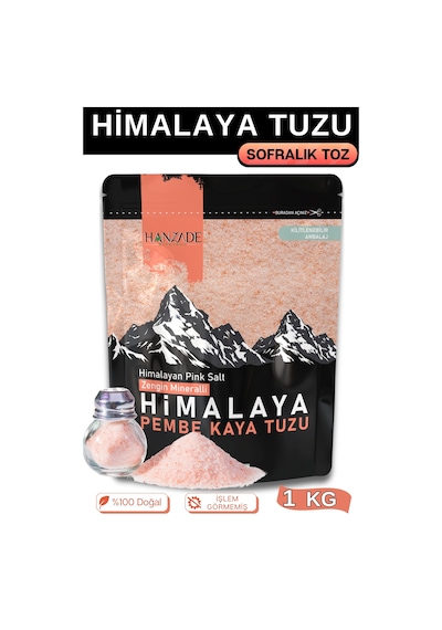 Hanzade Bitkisel Pembe Himalaya Tuzu Toz 1 KG