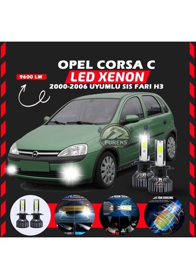 Opel Corsa C 2000-2006 Sis Farı Uyumlu Şimşek Etkilii Led Xenon Pro Series H3