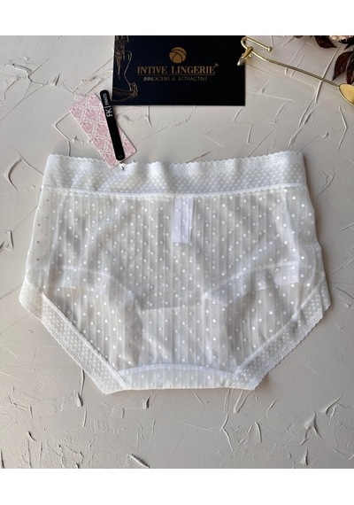 Lily Baby Puantiyeli Pamuk Ağlı Transparan Esnek Normal Bel İthal Ekru