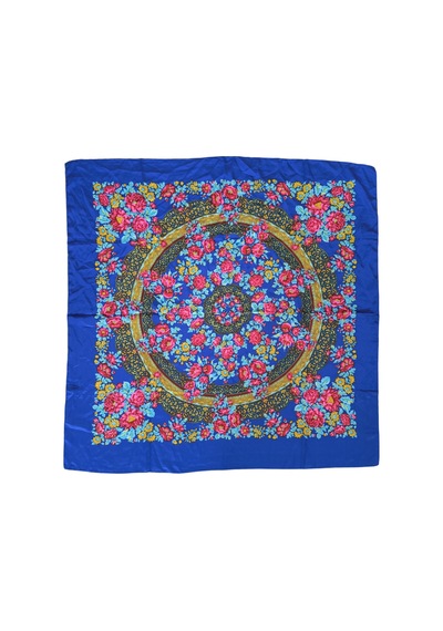Tikitonki Karanfil Desenli Kare Otantik Eşarp - 90x90 Çok Renkli Çok Renkli