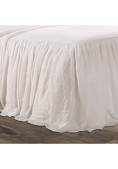 Fırfırlı Etek Yatak Örtüsü, Polyester, Lacivert, Queen Çok Renkli