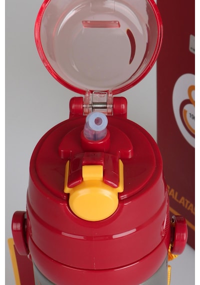 "dekomus Cep Defteri Hediyeli" Lisanslı Galatasaray Leon Askılı Çelik Matara 500 Ml Ahşap