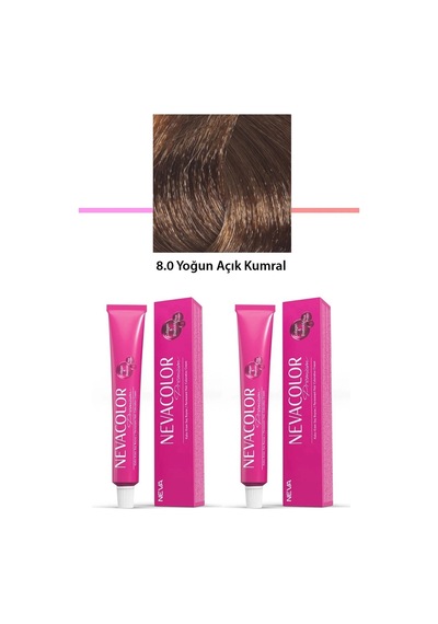Hubrendy Tedarik 2 Li Set Premium 8.0 Yoğun Açık Kumral - Kalıcı Krem Saç Boyası 2 X 50 G Tüp