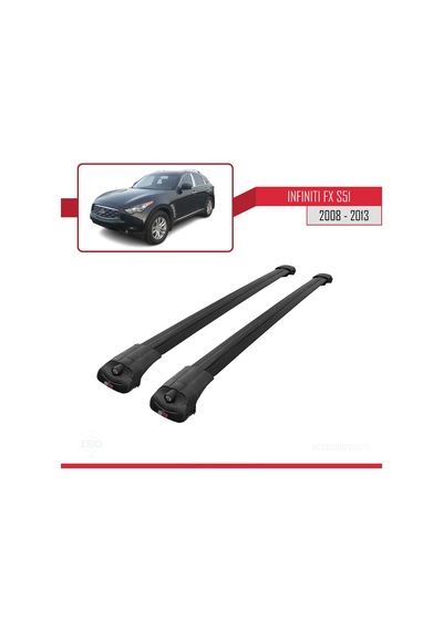 Infiniti Fx S51 2008-2013 Arası İle Uyumlu Ace-1 Ara Atkı Tavan Barı Siyah
