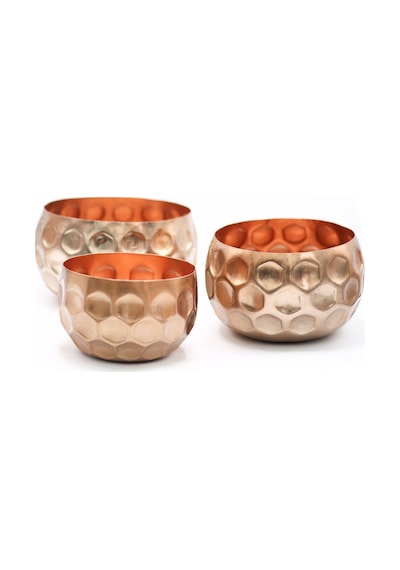 Cuivre Bronz Metal Saksı Küçük Boy