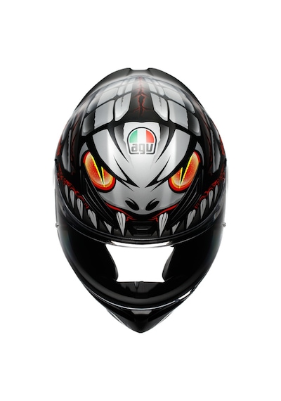 Agv Kask/K1 S E2206 Lyzard Mat Gri - Kırmızı - Siyah