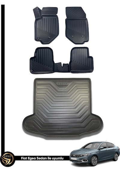Fiat Egea 3d Havuzlu Paspas Sedan + Bagaj Havuzu Kauçuk Set Nova
