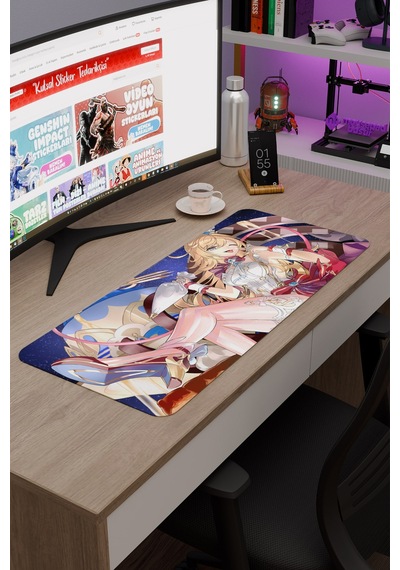 Escoffier Genshin Impact Anime Gacha V3 - 70x30 Xl Gaming Mouse Pad Fare Altlığı
