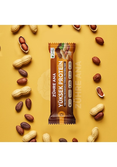 Yer Fıstıklı Ve Kakaolu Yüksek Proteinli Bar, Şeker İlavesiz 40 Gr X 12 Adet