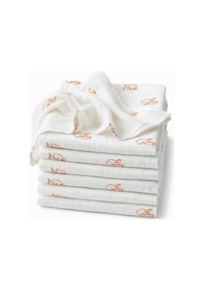 4 Lü Tek Kat Müslin 50x50 Cm Anne Bebek Omuz Mendili %100 Organik Pamuk Müslin - 882046171