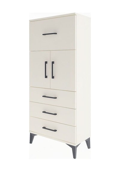 Arges Dolap Tek Raflı 4 Çekmeceli 2 Kapaklı 60x30x134 Aytaşı-... Aytaşı