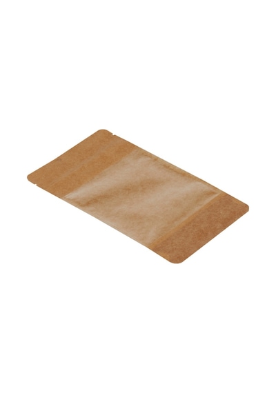 Packanya Kraft Geniş Pencereli Doypack 500'lü 13 x 22.5 + 3.5 CM