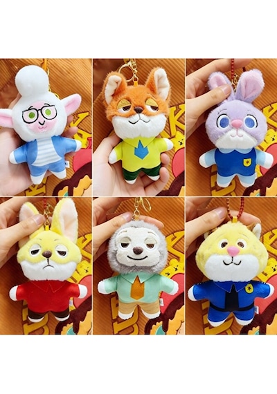 Zootopia Karakterleri Peluş Anahtarlık Çanta Süsü - 6 Farklı Mode