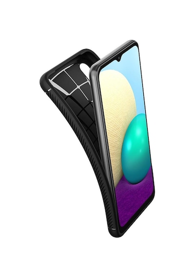 Spigen Galaxy Uyumlu A02 / Galaxy Uyumlu M02 Kılıf Rugged Armor Matte Black