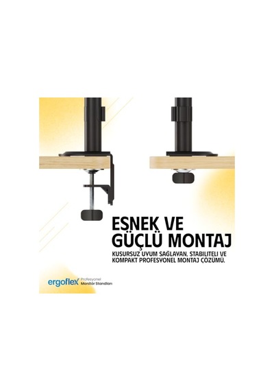 Ergoflex Ef S10 Siyah 22-40inch Uyumlu Amortisörlü 2-12 Kg Monitör Standı 2026 Versiyon