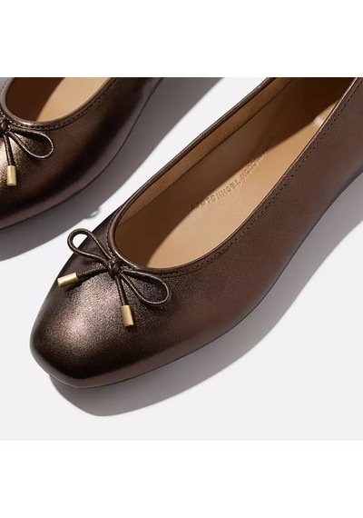 C89 Metallic Chocolate Br Babet Kadın Ih2-c89 Fitflop Delıcato Bow Soft Metallic-leather Ballerinas C89 Metallic Chocolate Br