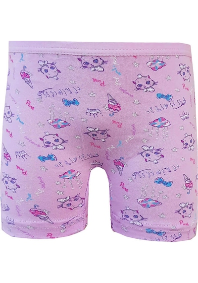 Hepsine Rakip 6lı Kız Çocuk Boxer Pamuklu Likralı Baskılı Renkli Boxer Karışık
